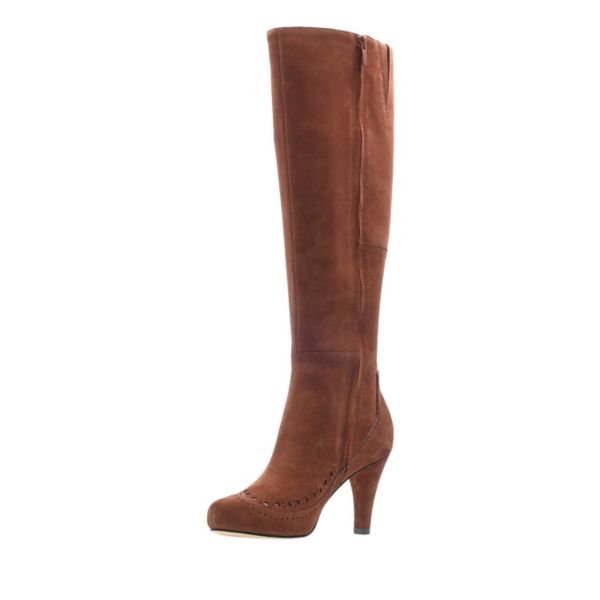 Clarks Womens Dalia Sierra Knee High Boots Brown | UK-9012487